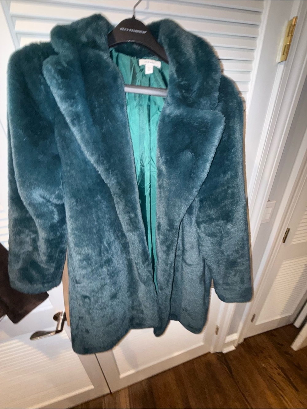 Plush Teal Faux Fur Coat - Women Jackets & Coats